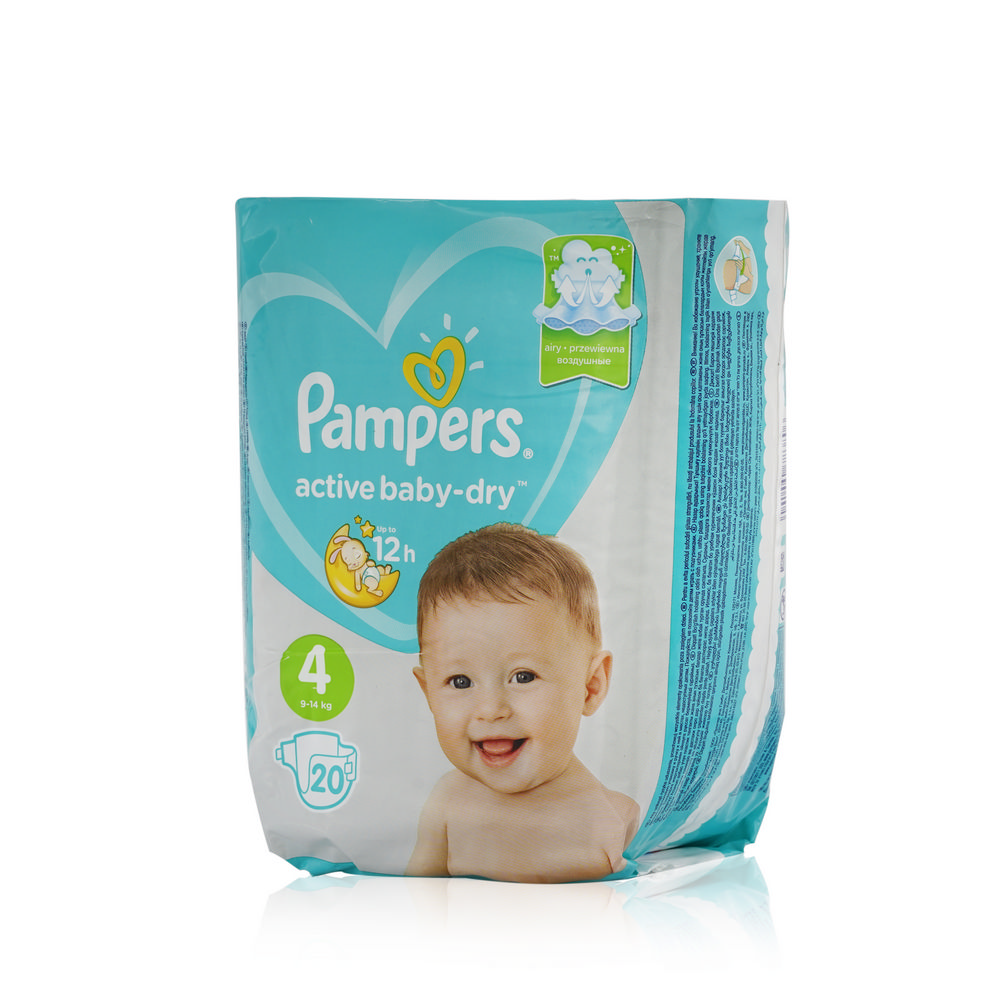 

Подгузники Pampers Active Baby-dry для детей р.4 9-14кг 20шт