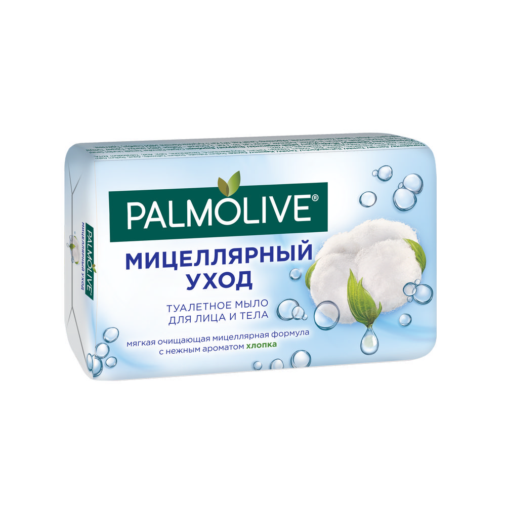 

Туалетное мыло для лица и тела Palmolive Мицеллярный уход с нежным ароматом хлопка 90г