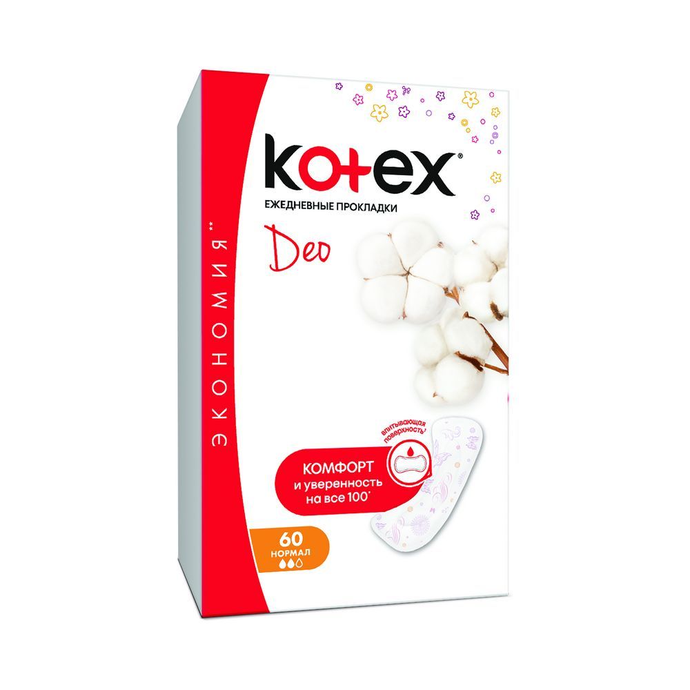 

Ежедневные прокладки Kotex Lux Normal Deo 60шт