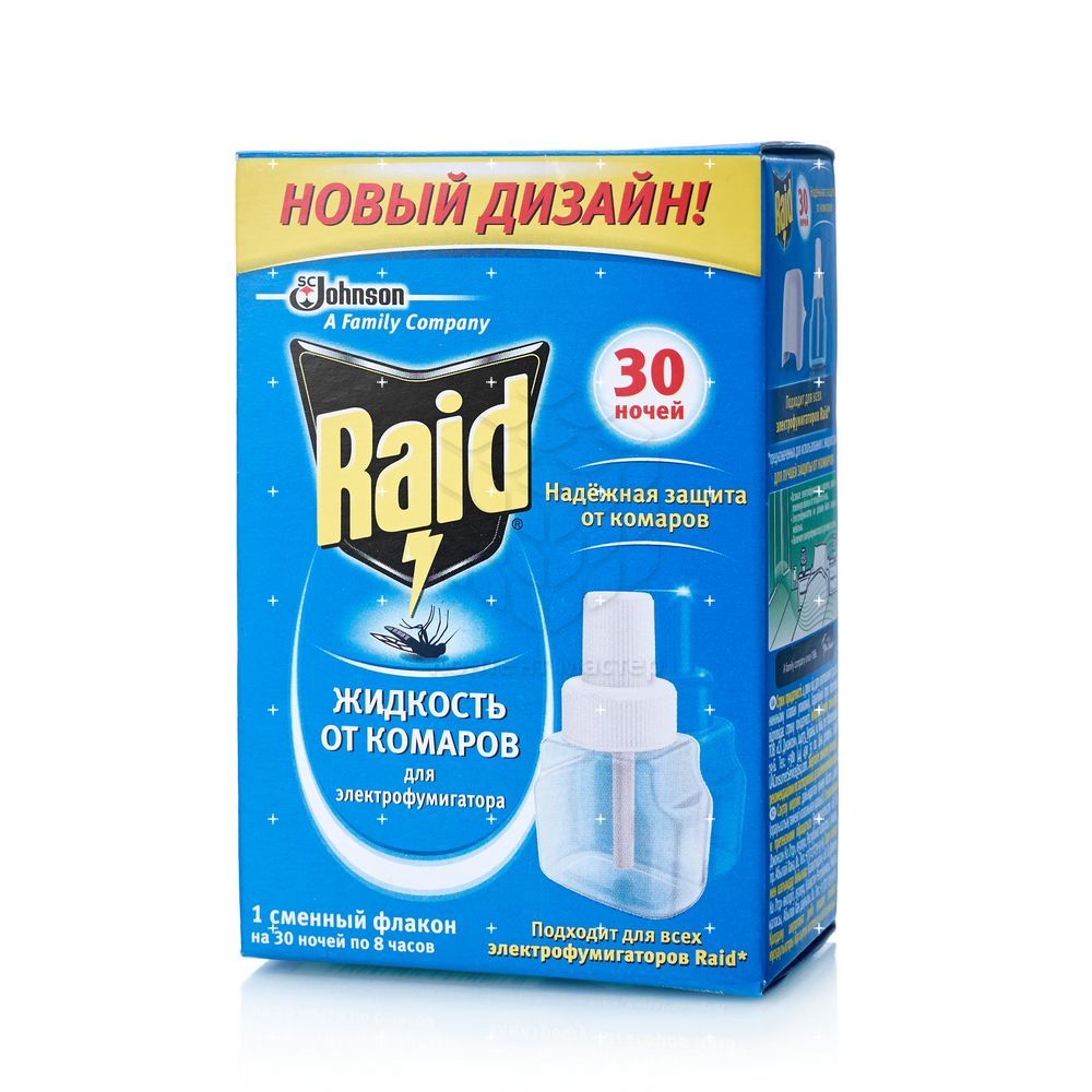 Жидкость от комаров Raid 30 ночей 219мл 132₽