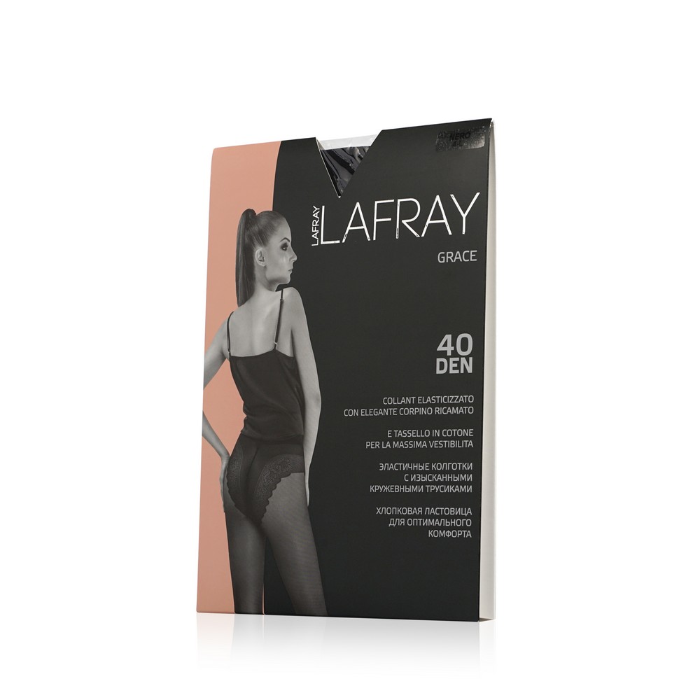 

Женские колготки La Fray Beauty с ажурными трусиками-бикини 40den Nero 4 размер