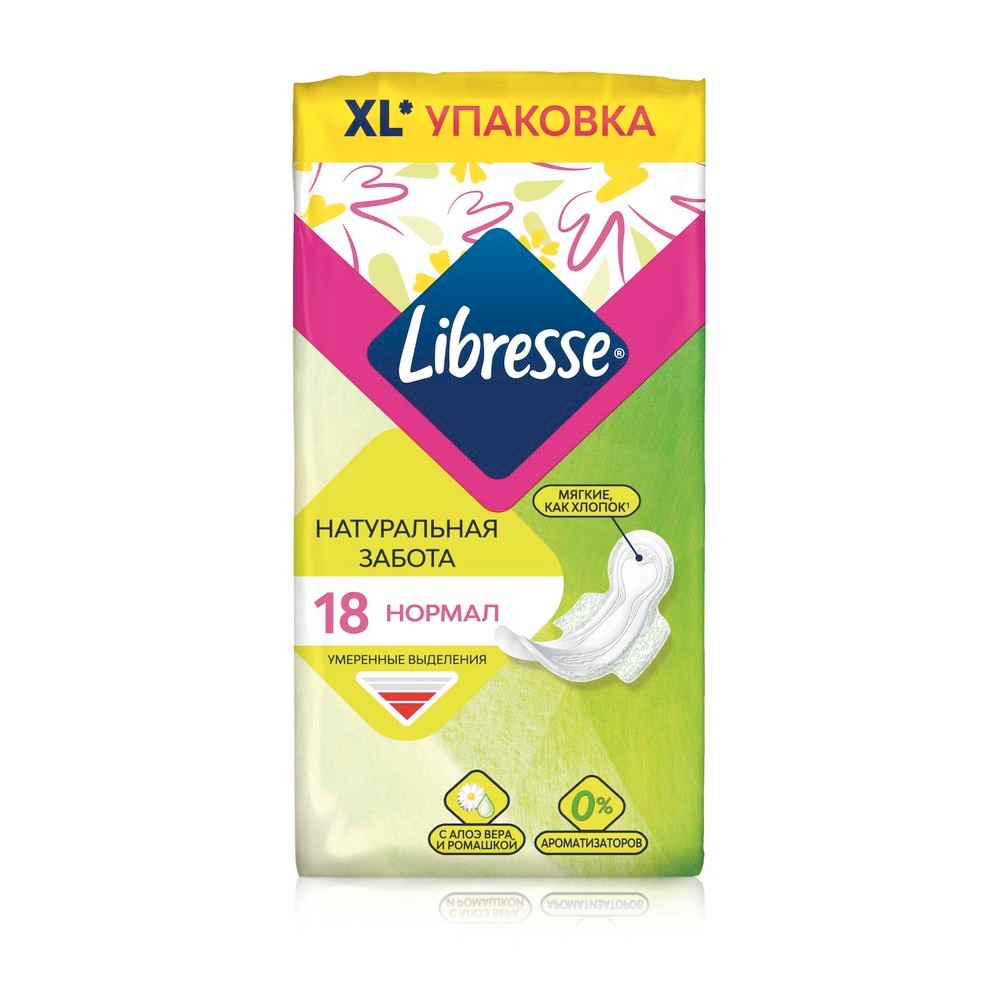 

Прокладки гигиенические Libresse Natural Care Normal 18шт