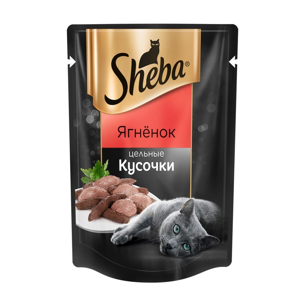 

Влажный корм для кошек Sheba Цельные кусочки Ягнёнок 85г