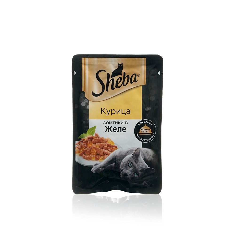 Влажный корм для кошек Sheba Ломтики в желе с курицей 75г