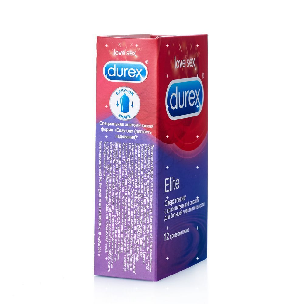 Презервативы DUREX Elite сверхтонкие 12шт - купить в интернет-магазине  Улыбка радуги