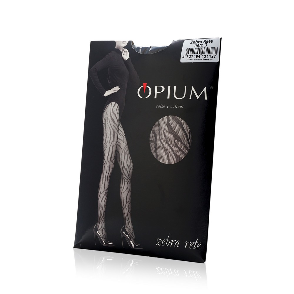 

Женские колготки с ажурным плетением Opium Zebra Rete Nero 3 размер