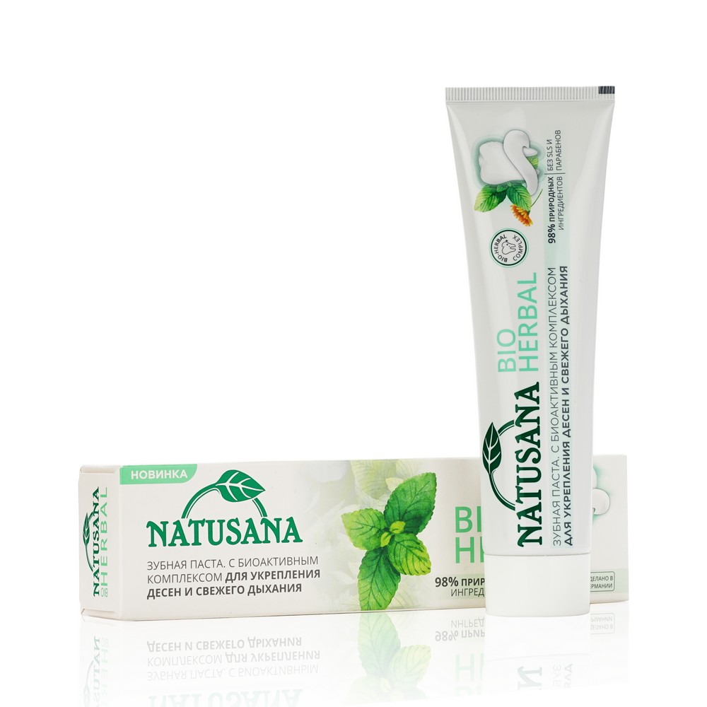 

Зубная паста Natusana Bio herbal для укрепления дёсен и свежего дыхания 100мл