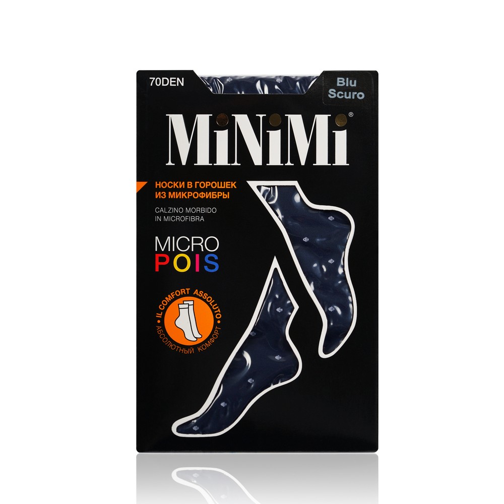 

Женские носки из микрофибры Minimi Micro Pois 70den Blu Scuro ( в горошек )