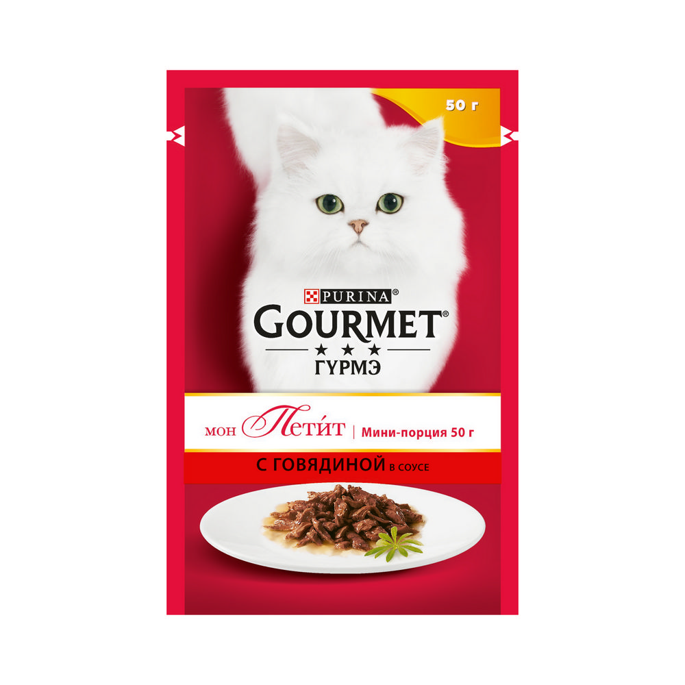 

Влажный корм для кошек Gourmet Mon Petit с говядиной 50г