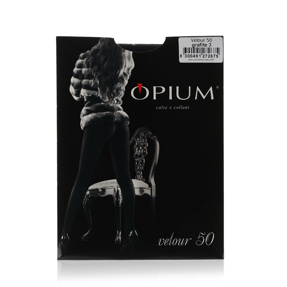 

Женские колготки Opium Velour 50den grafite 3 размер